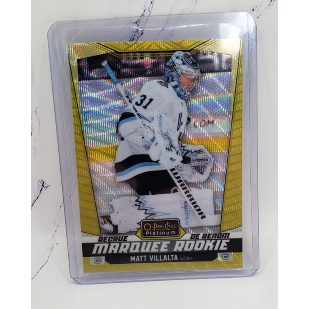 2024-25 OPC Platinum - Marquee Rookies Matt Villalta #214 Neon Yellow Surge (RC)